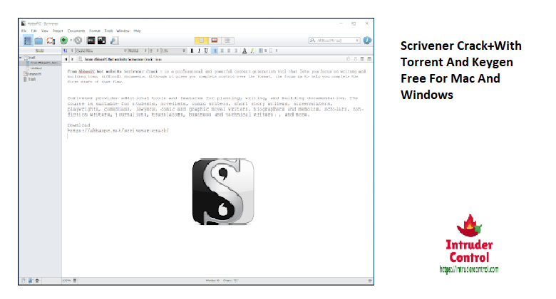 Scrivener Crack+With Torrent And Keygen Free For Mac And Windows 